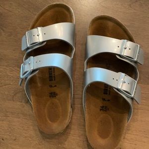 Youth Silver Birkenstock